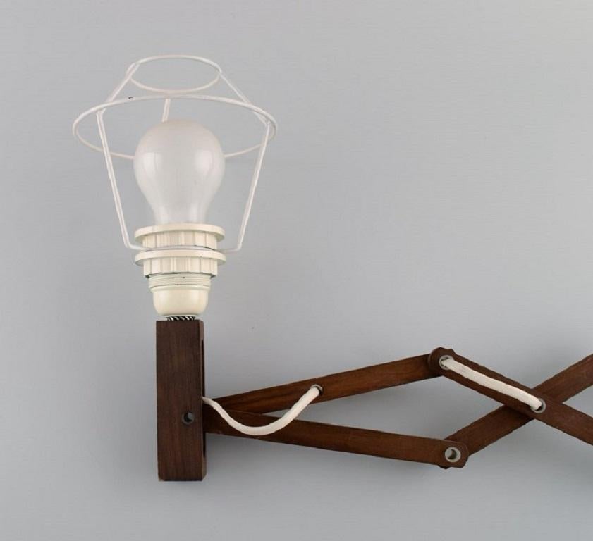 Mid-20th Century Erik Hansen, Denmark, Scissor Lamp in Dark Oak, 1960/70's For Sale