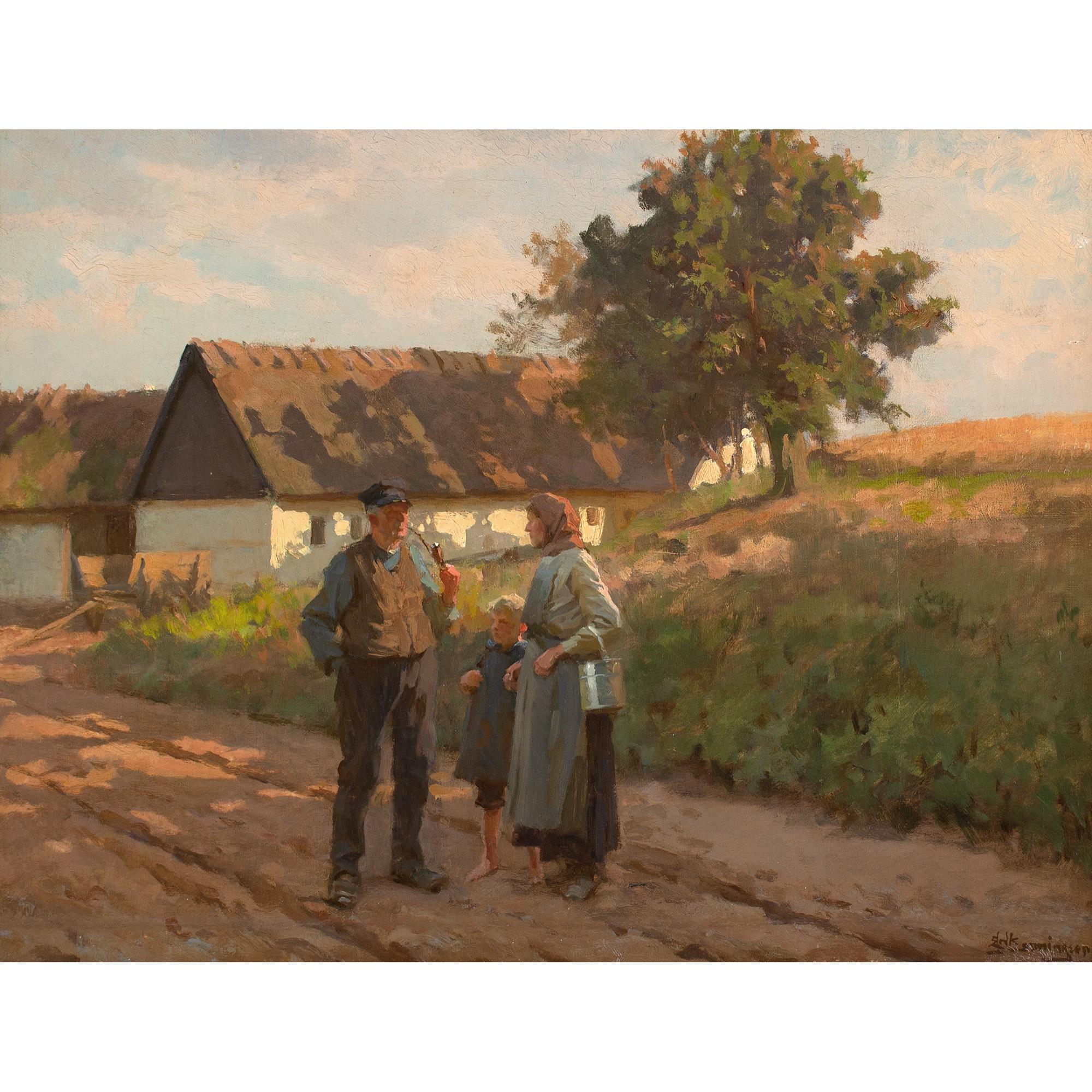 Erik Henningsen, Scena rurale con famiglia, sera 1