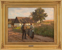 Erik Henningsen, Rural Scene With Family, Evening