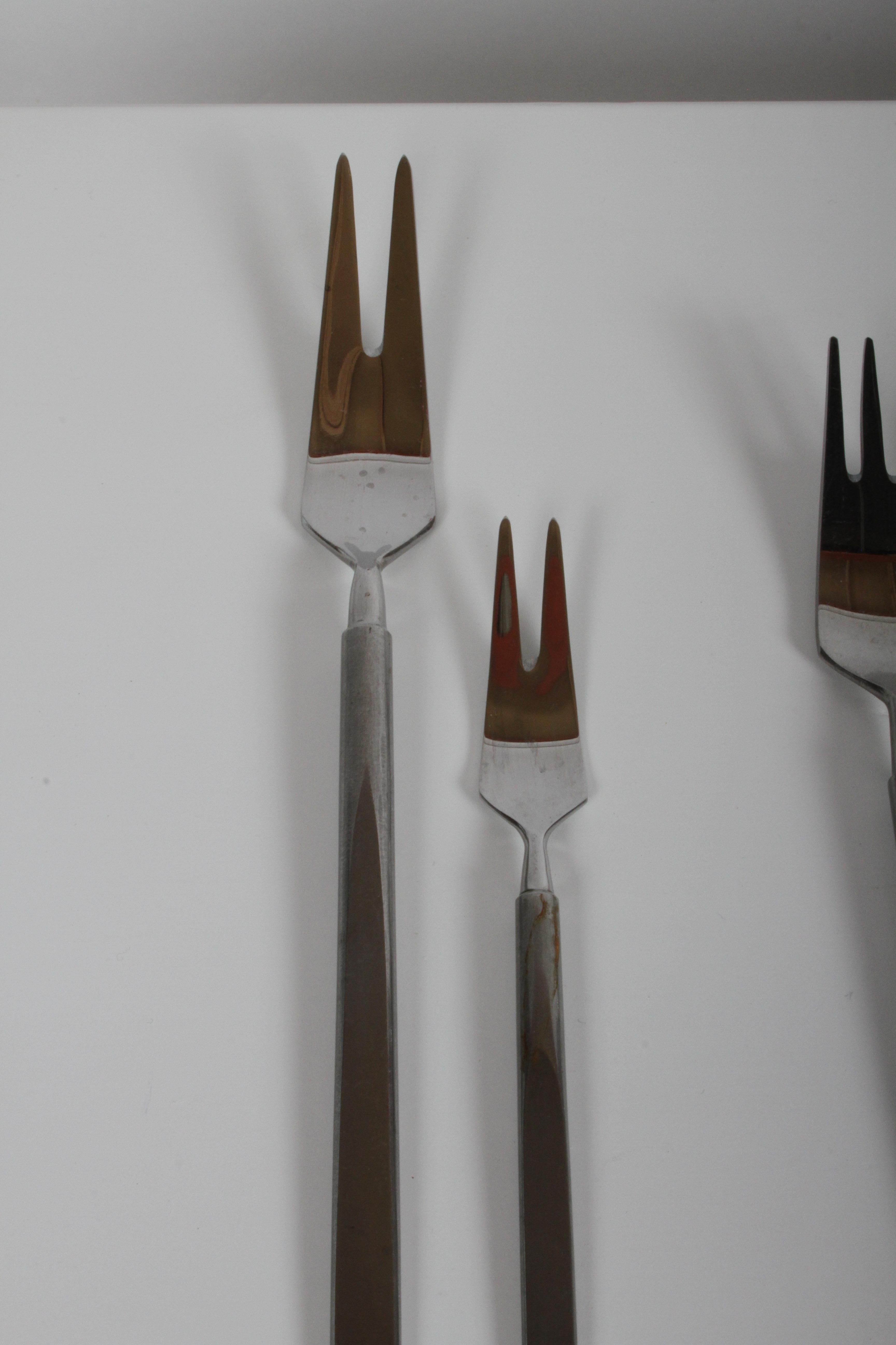 Stainless Steel Erik Herlow for Copenhagen Cutlery “Obelisk” Pattern Midcentury Flatware Set