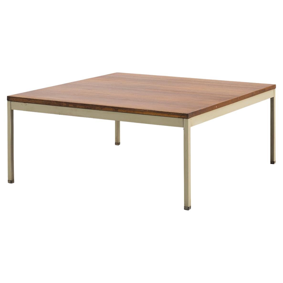 Erik Herløw Teak and Metal Center Square Coffee Table, 1960s For Sale