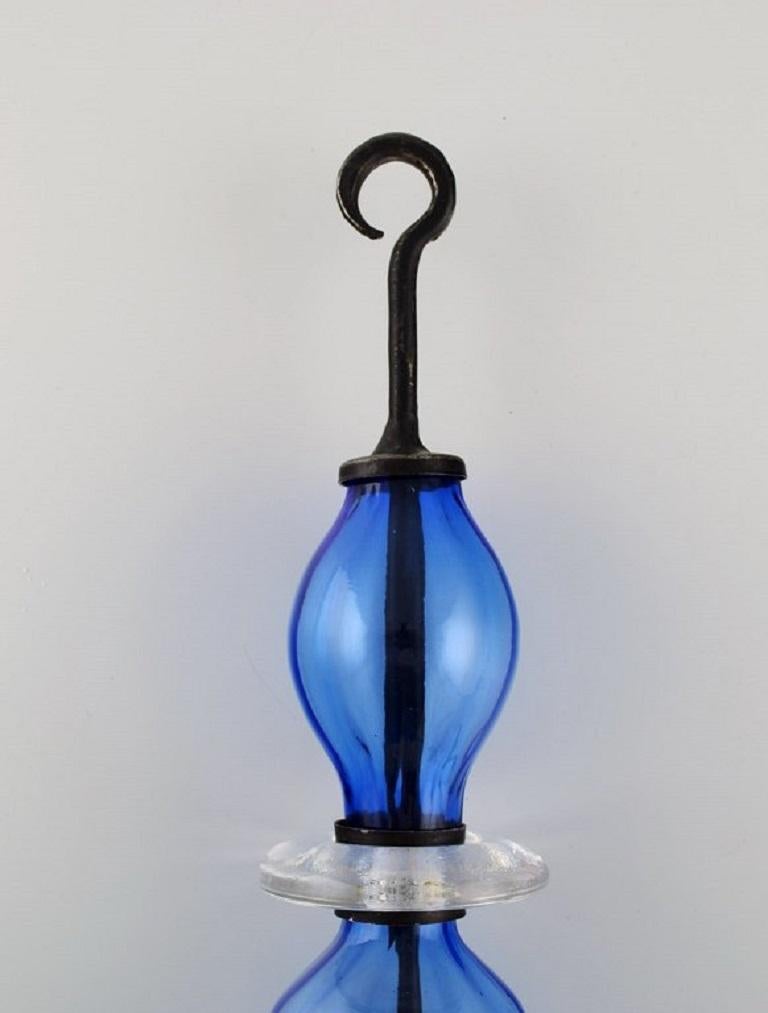 Swedish Erik Höglund for Kosta Boda, Rare Two-Armed Candlestick for Hanging For Sale