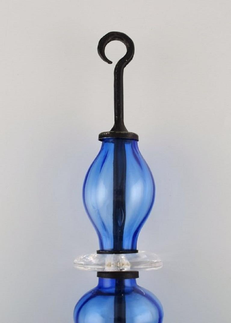 Swedish Erik Höglund for Kosta Boda, Rare Two-Armed Candlestick for Hanging For Sale