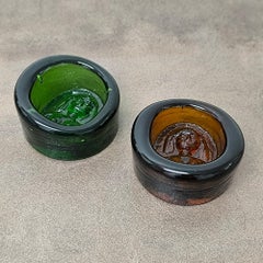 Erik Höglund Art Glass Medallions - Sculptural Ashtrays or Paperweights, Sweden