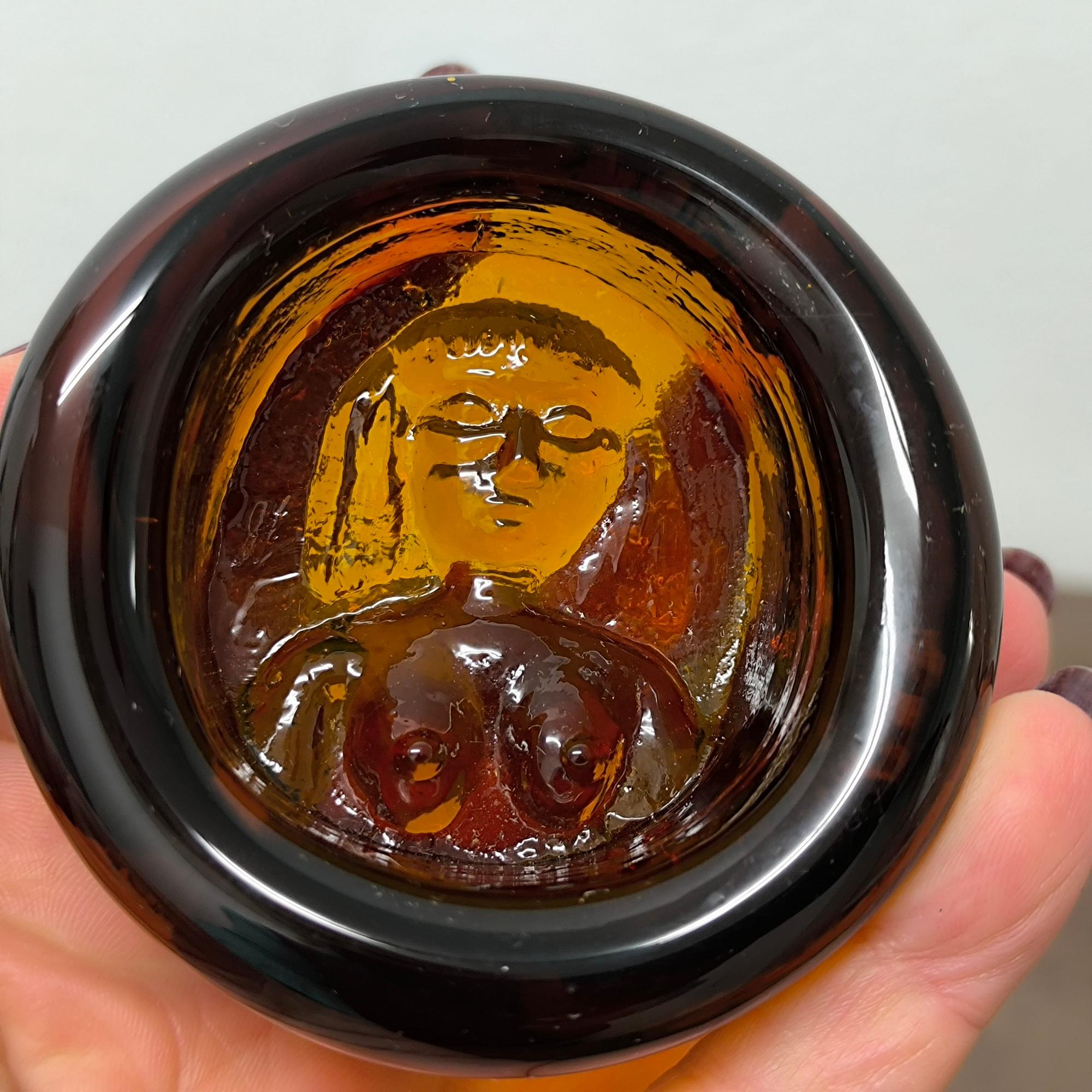 XX secolo Medaglioni in vetro artistico di Erik Höglund - Posacenere o fermacarte scultorei, Svezia in vendita