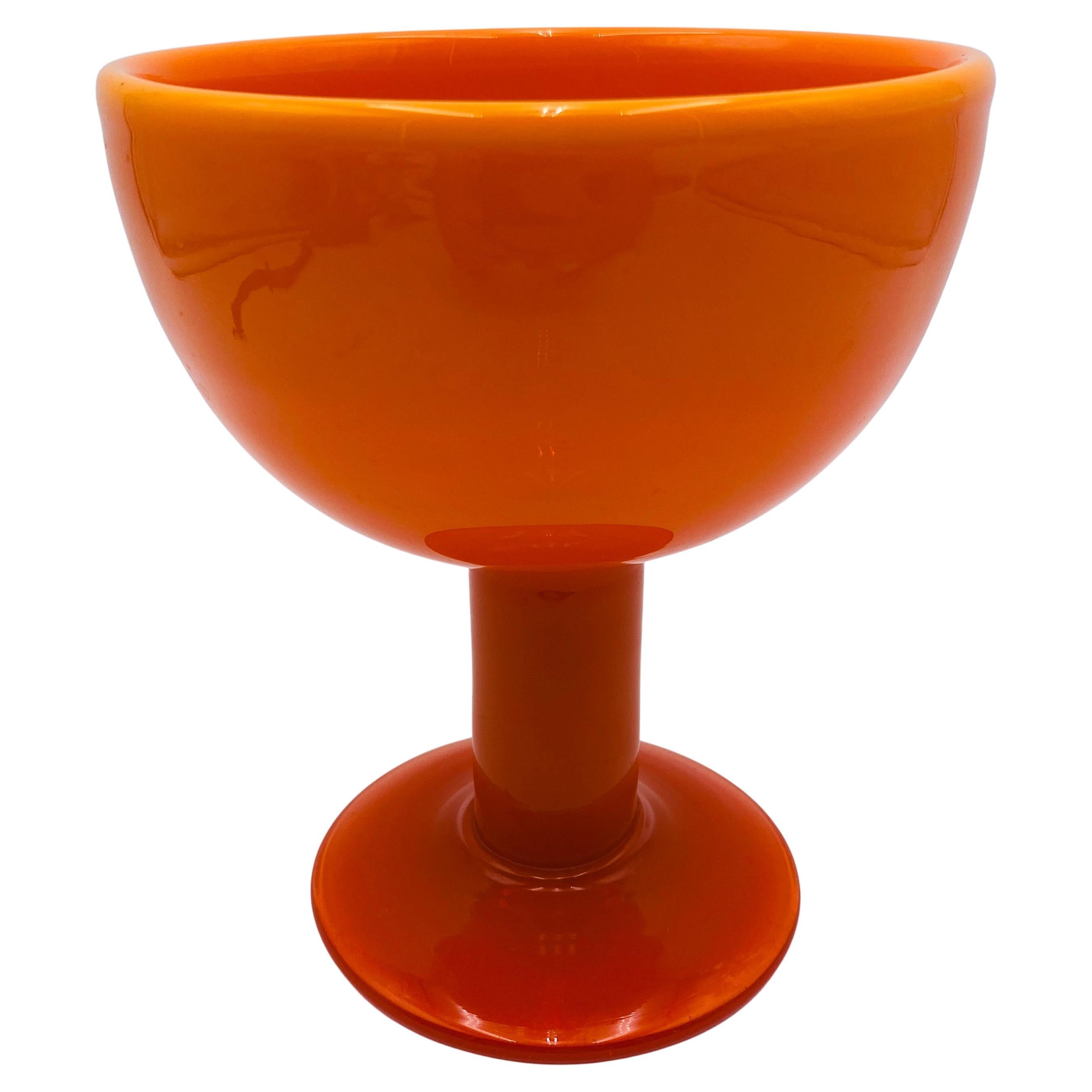 Erik Höglund Vaso di vetro artistico con piede ciotola Svezia 1960