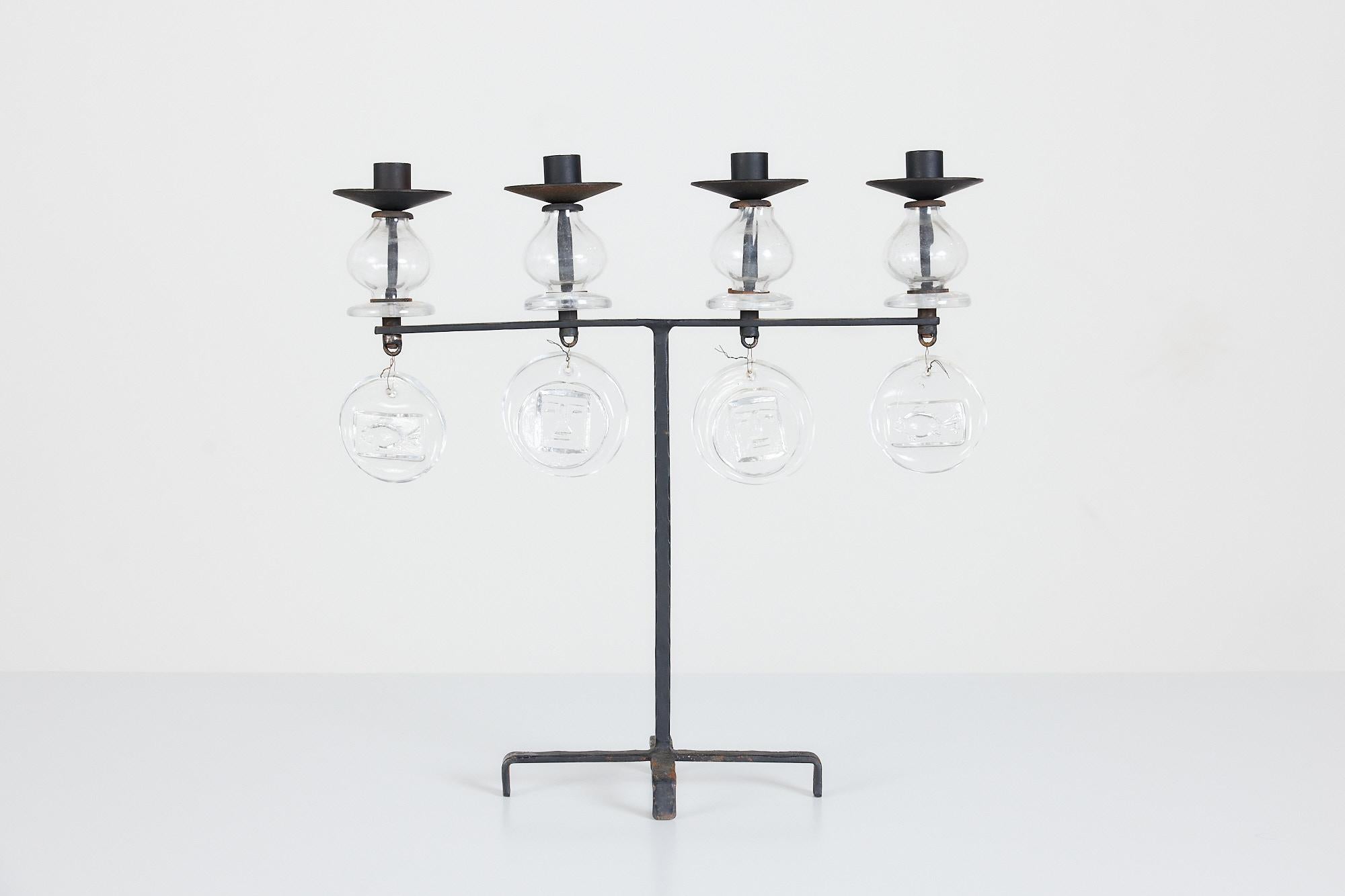 Swedish Erik Hoglund Candelabra for Boda Nova & Axel Stromberg Ironworks