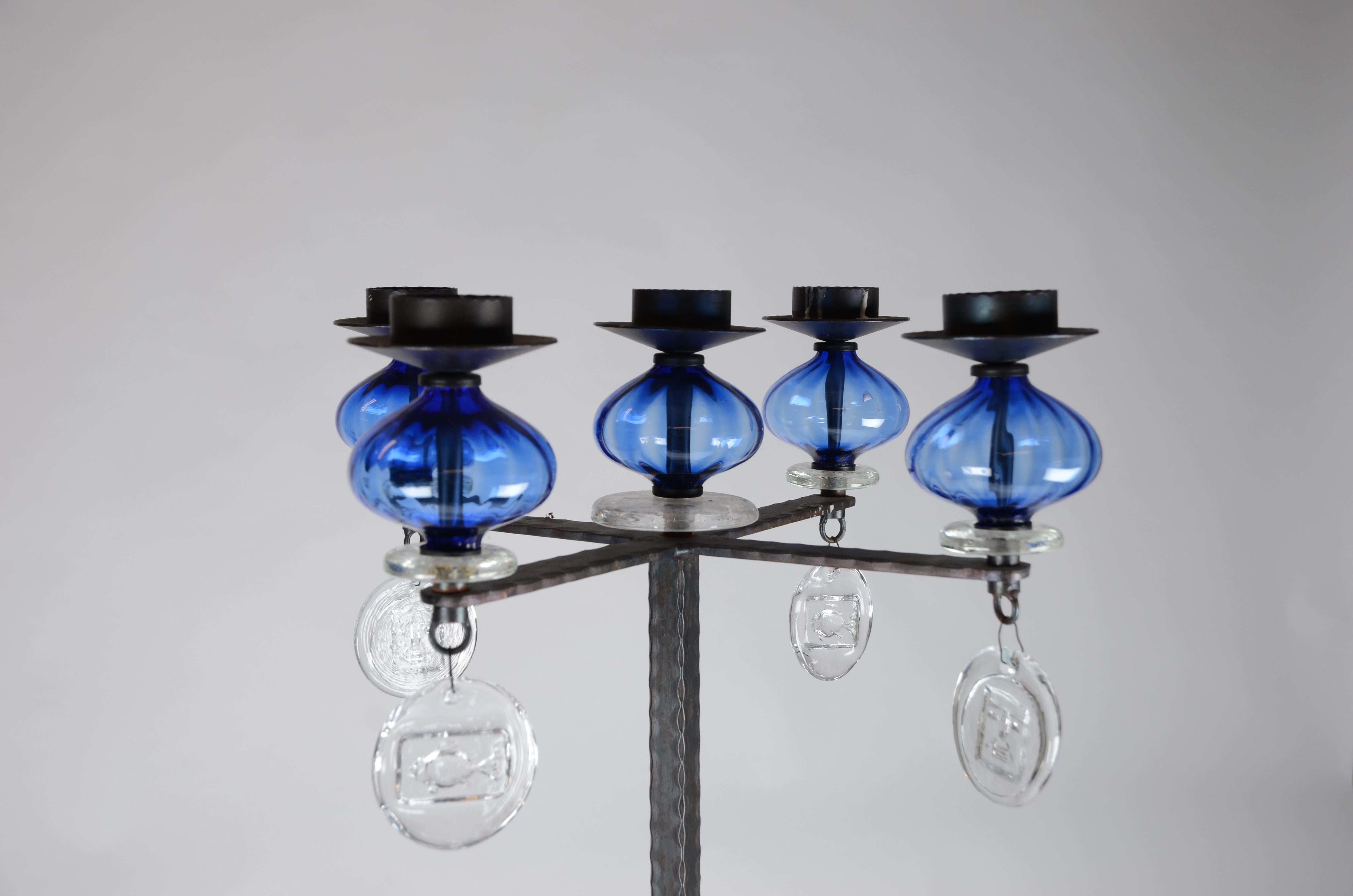 Scandinavian Modern Erik Höglund, Candelabra, Four-Armed, Kosta Boda, 1960s-1970s For Sale