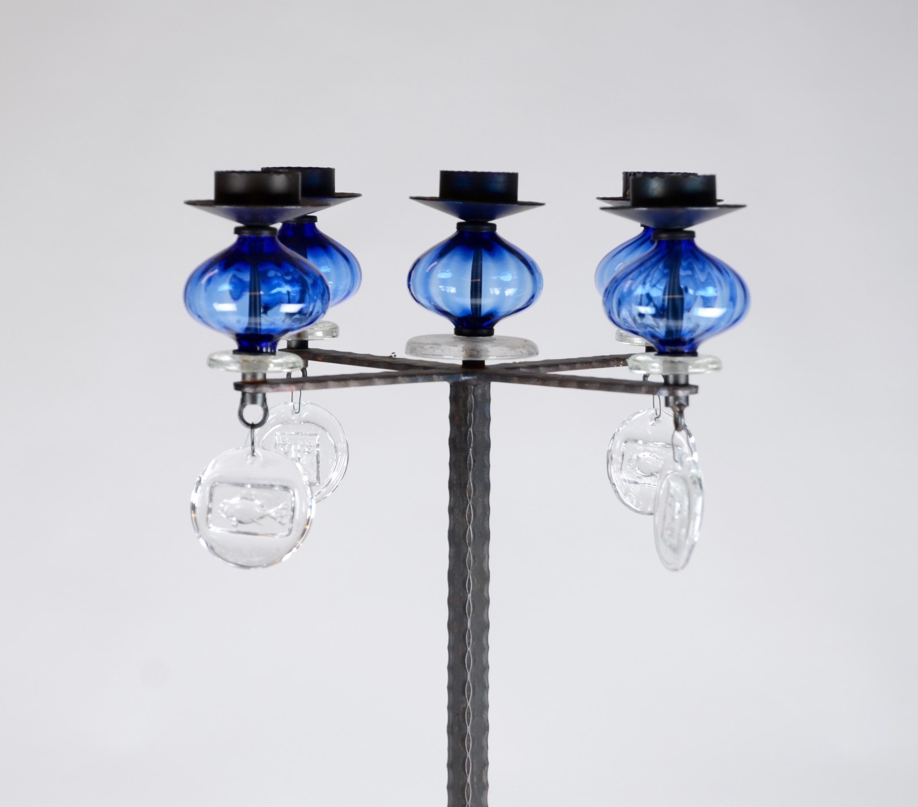 XX secolo Erik Höglund, Candelabro a quattro braccia, Kosta Boda, anni '60-'70 in vendita