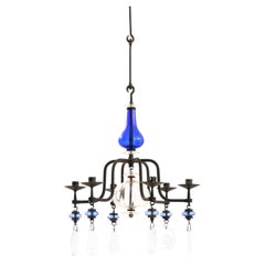 Erik Höglund Candelabra in Glass and Wrought Iron by Boda Glasbruk, 1970s