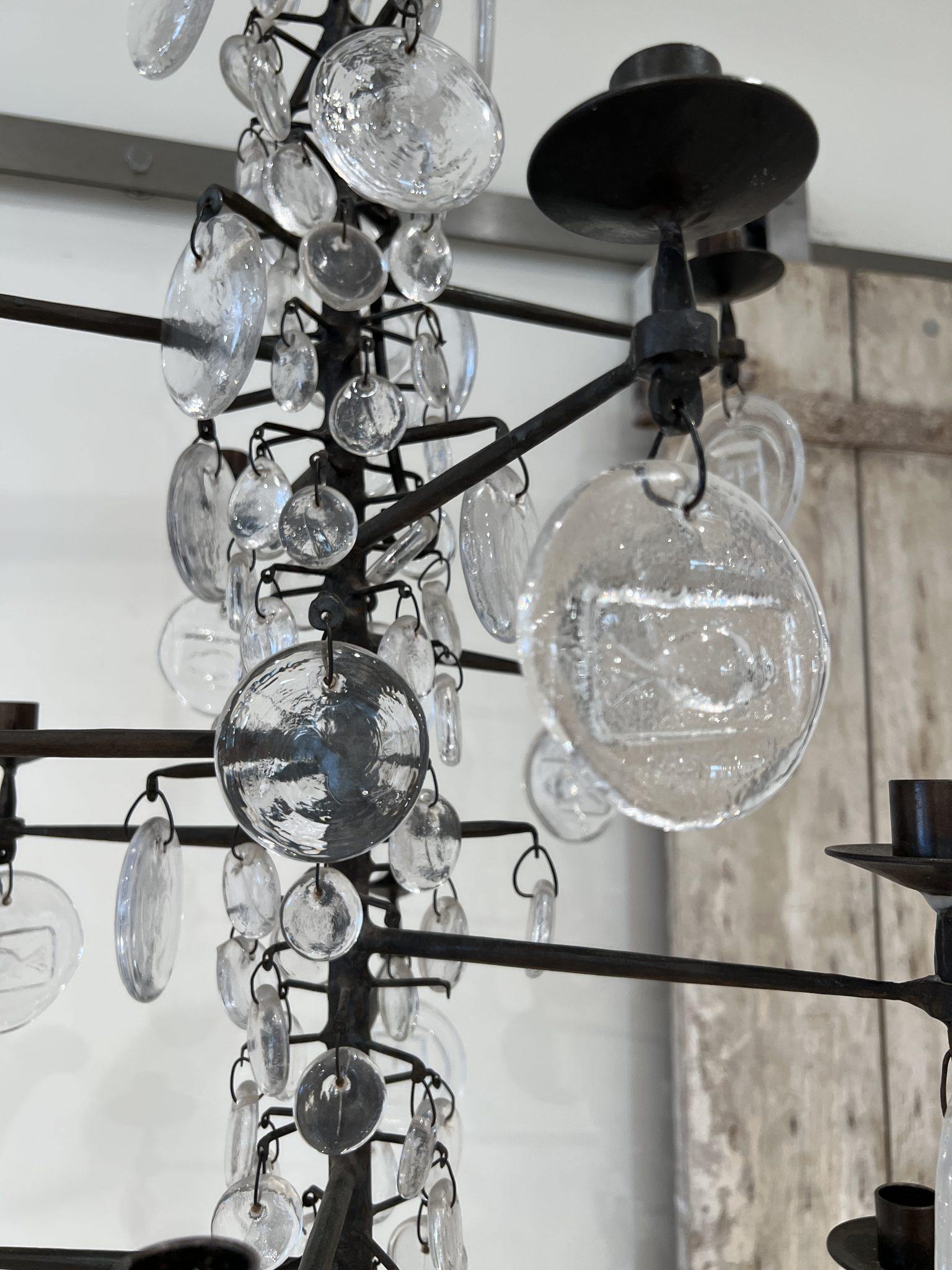 Lámpara de araña Erik Hoglund, 12 luces Sueco en venta