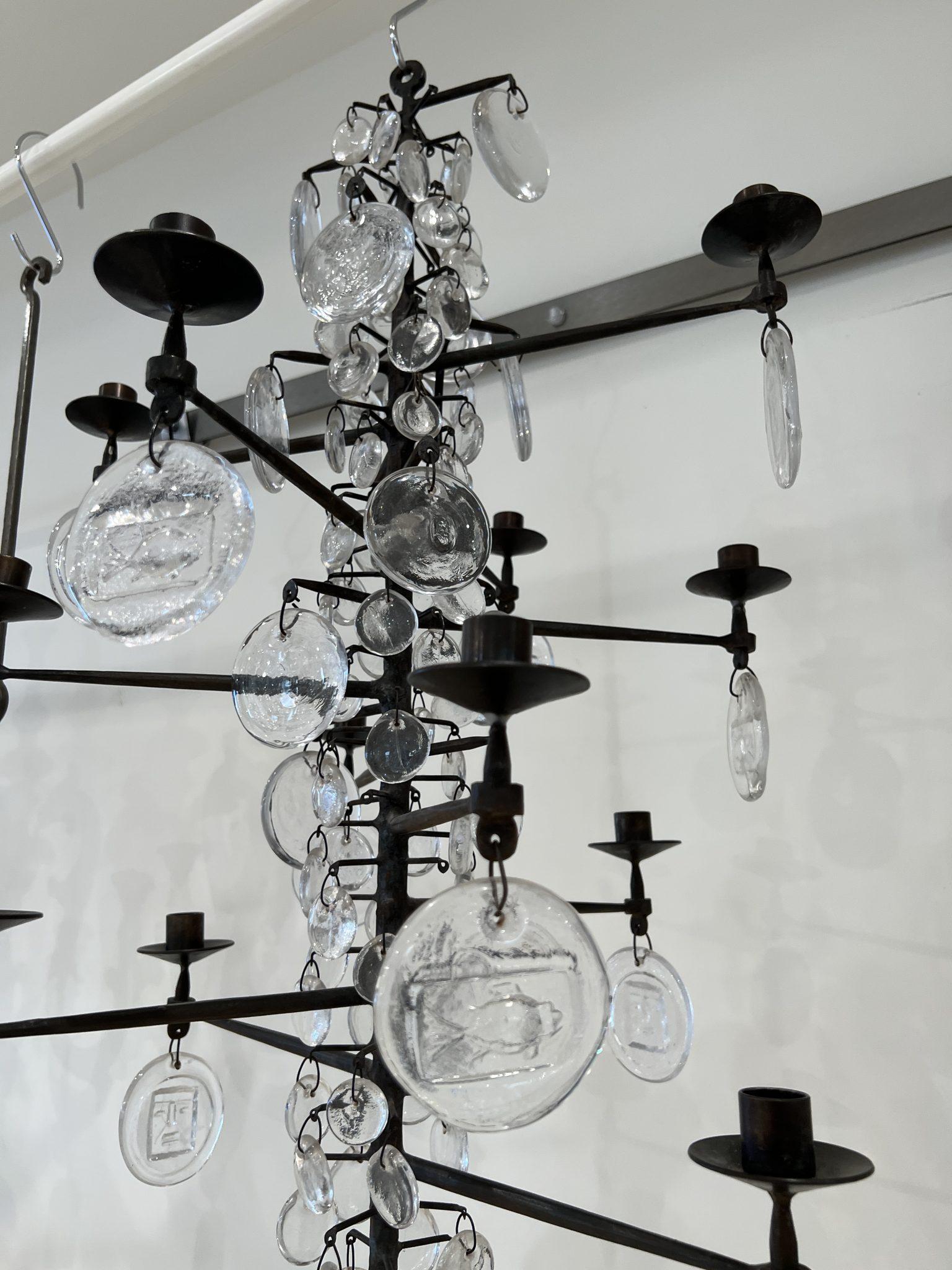 Lámpara de araña Erik Hoglund, 12 luces Vidrio en venta