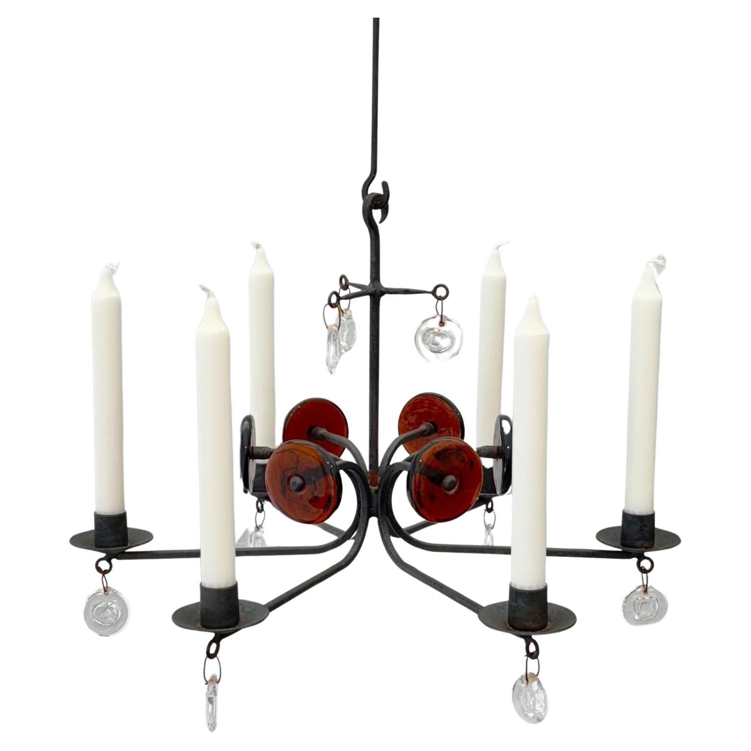 Erik Höglund chandelier SH9 by Boda Smide, Sweden, 1960s
