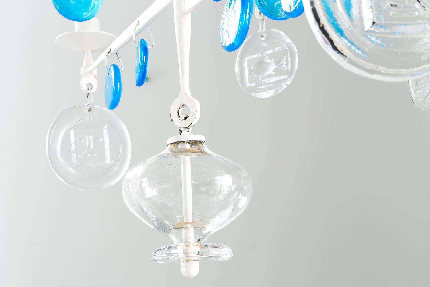 Erik Hoglund / CHANDELIER(WHITE) SH498 / Boda Glasbruk / 1960s 2