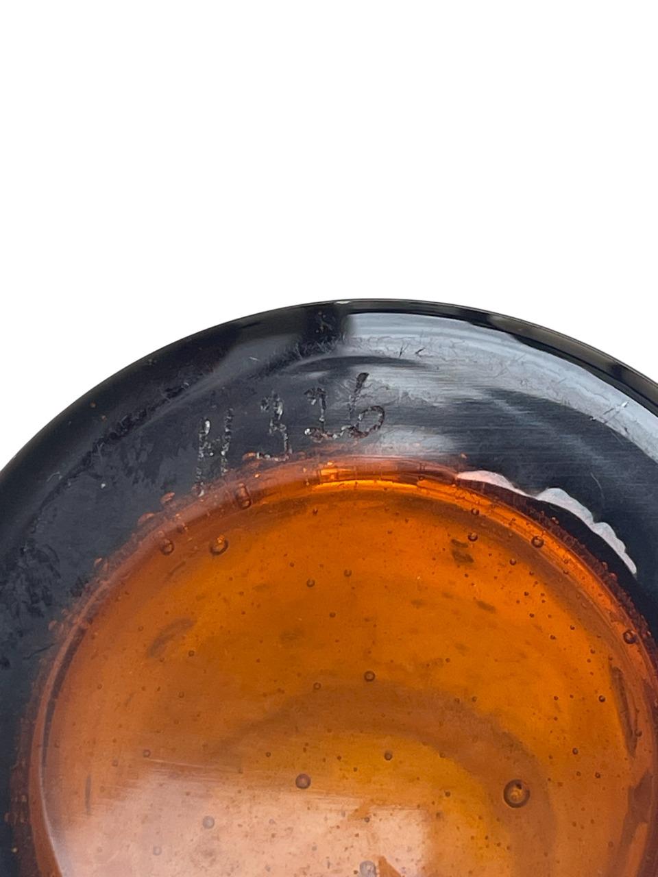 Mid-20th Century Erik Höglund Figural Art Glass Bottle with Face Stopper for Boda, Sweden, 1950s For Sale