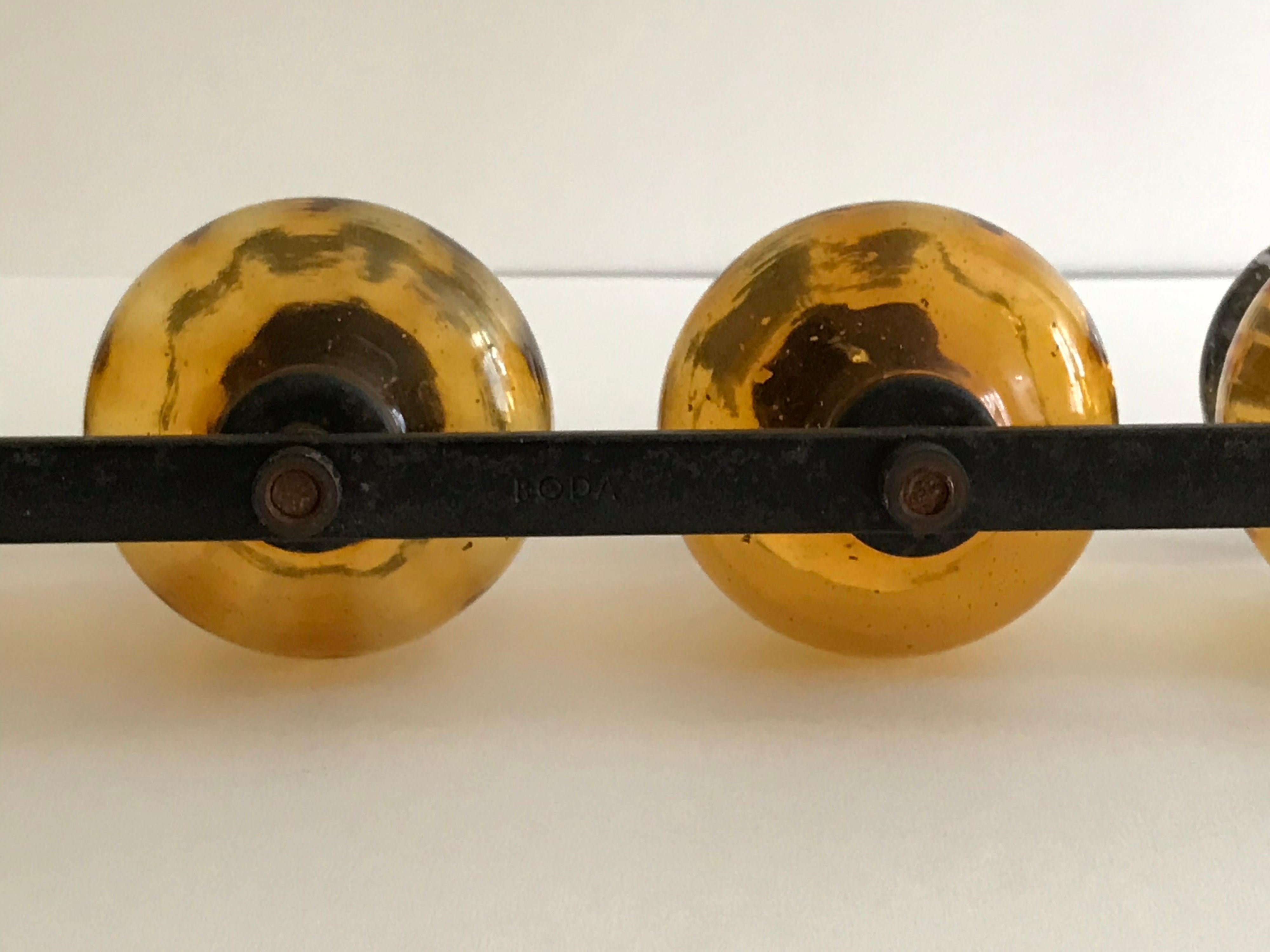 Erik Hoglund for Kosta Boda Amber Glass Candelabra In Good Condition For Sale In Dallas, TX
