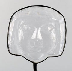 Erik Höglund for Kosta Boda, Face-Shaped Sculpture in Art Glass with a Stand