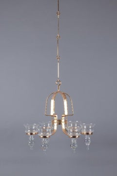 Erik Höglund pour Kosta Boda. Lustre à six branches, vers les années 1960/70