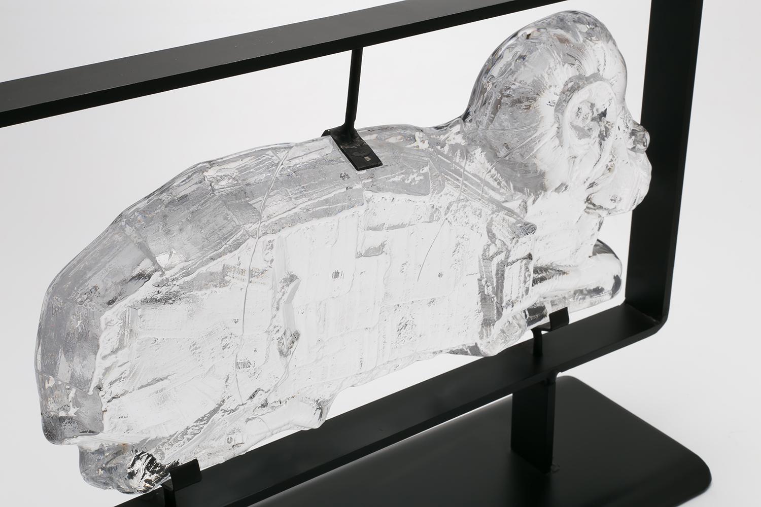 Erik Hoglund / Glass Relief in Iron Frame / Boda Glasbruk / 1960s 2