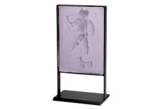 Erik Hoglund / Glass Relief in Iron Frame / Boda Glasbruk / 1960s