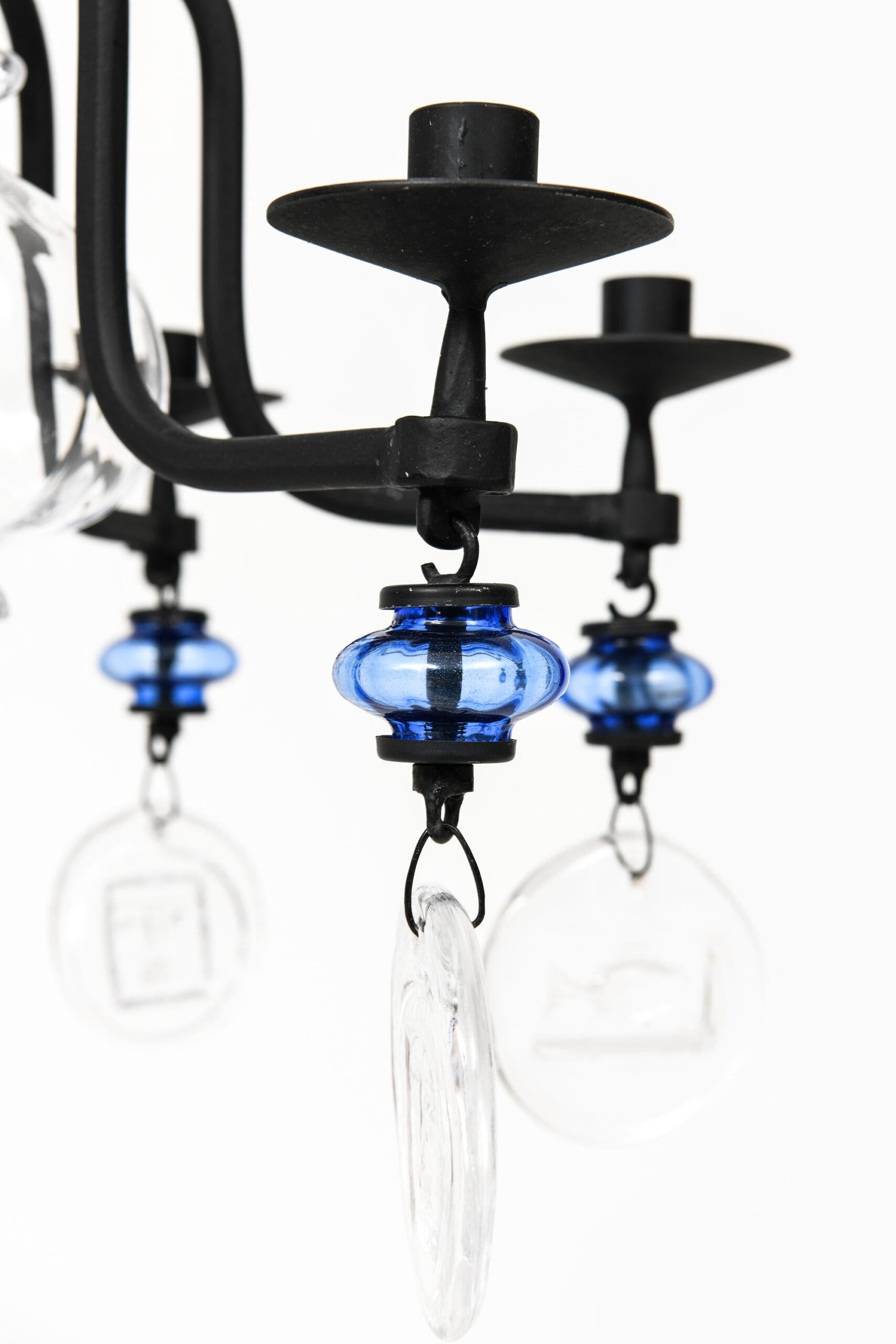 Hanging candelabra designed by Erik Höglund. Produced by Boda in Sweden.