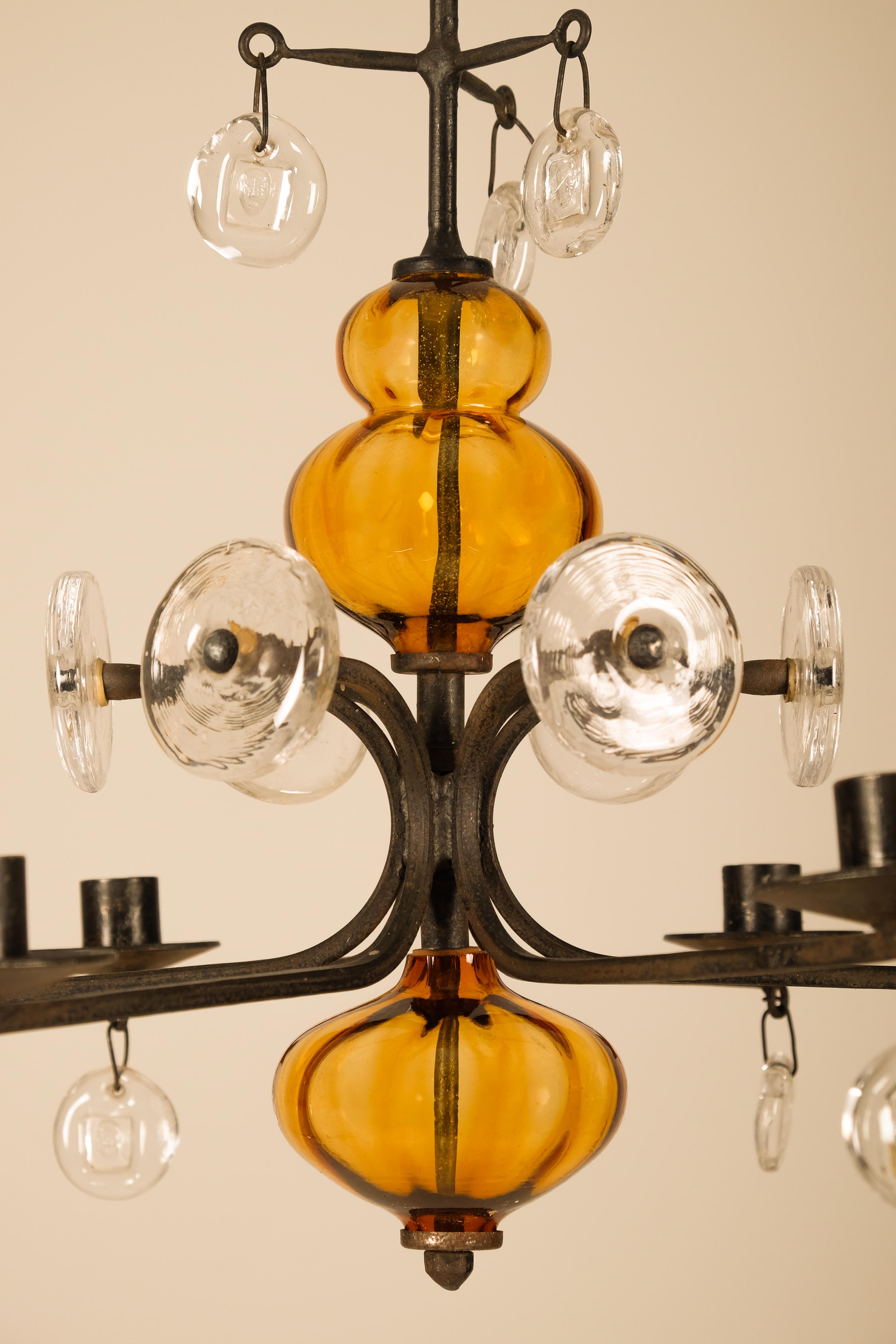 Erik Höglund Candelabro/candelabro/manipolatore a sospensione. Vetro soffiato e ferro In condizioni buone in vendita a Stockholm, SE