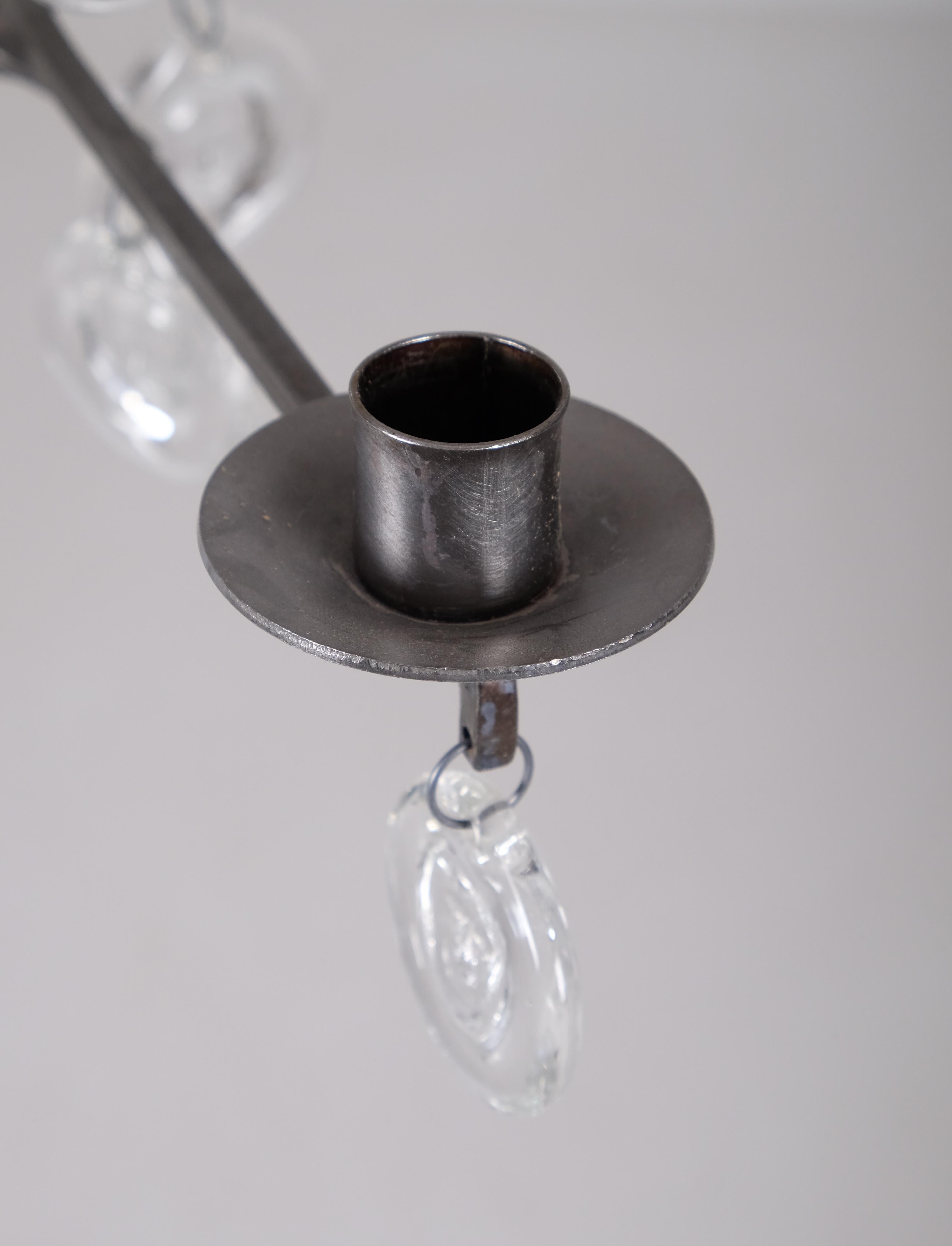 Erik Höglund Candelabro/candelabro/manipolatore a sospensione, vetro e ferro In condizioni buone in vendita a Stockholm, SE