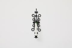 Erik Höglund Inspired Iron & Green Glass Wall Candle Sconce, Sweden, 1960s