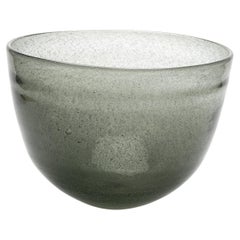 Erik Hoglund / Large Bowl 'Grey Carbrundum' / Boda Glasbruk / 1950s