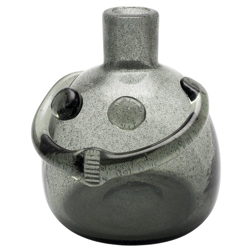 Erik Höglund / PEOPLE BOTTLE(GREY CARBORUNDUM) H875 / Boda Glasbruk / 1950s