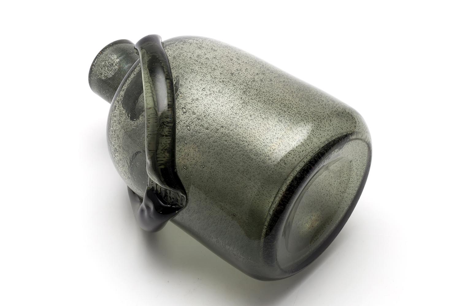 Blown Glass Erik Höglund / PEOPLE BOTTLE(GREY CARBORUNDUM) H896 / Boda Glasbruk / 1950s For Sale