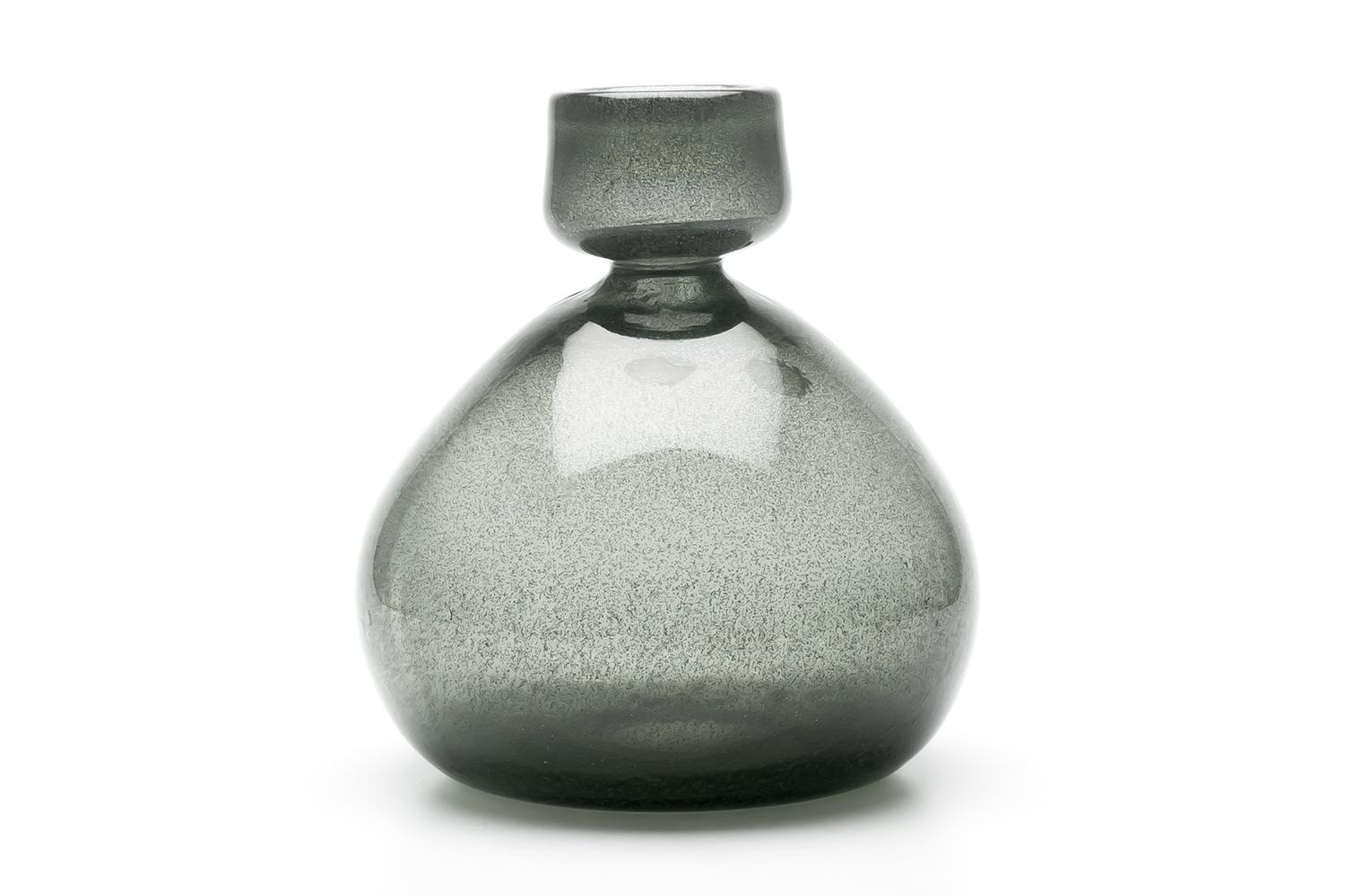 Swedish Erik Hoglund / People Form Vase, 'Grey Carbrundum' / Boda Glasbruk / 1950s For Sale