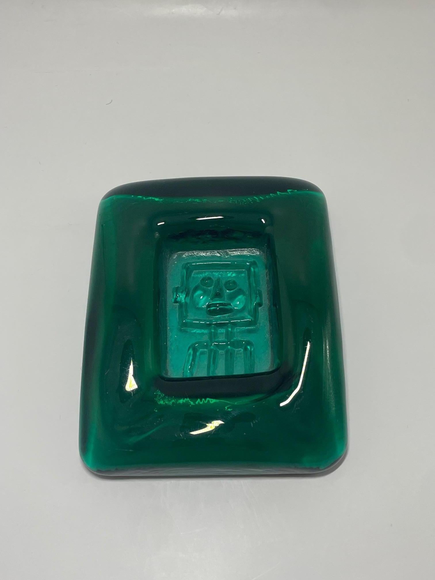 Scandinavian Modern Erik Höglund - Set of 2 glass Ashtray ''Robot'' For Sale