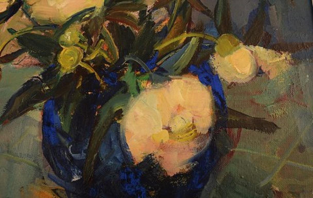 Swedish Erik Höglund, Sweden, Oil on Canvas, Still Life with Flowers, 1960s / 70s