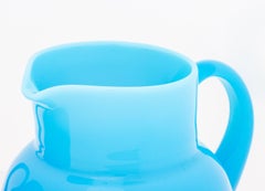 Erik Hoglund Turquoise Blue Glass Water Jugs, Pair
