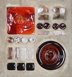 Erik Höglund, Einzigartiges Relief, Glas und Beton, Stahlrahmen