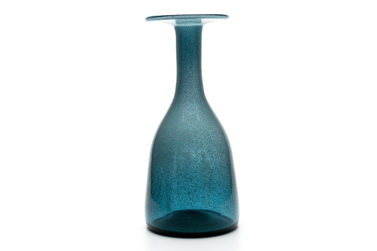 Erik Hoglund / Vase 'Blue Grey Carbrundum' / Boda Glasbruk / 1950s In Good Condition For Sale In Shibuya-Ku, JP