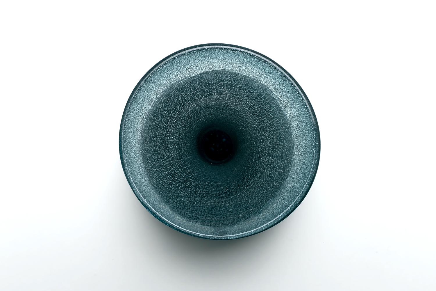 Erik Hoglund / Vase 'Blue Grey Carbrundum' / Boda Glasbruk / 1950s 1