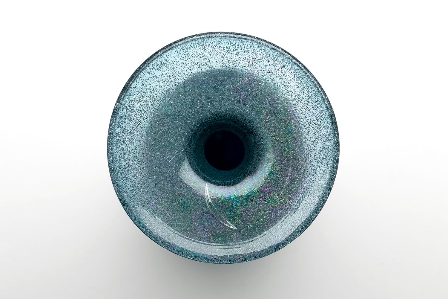 Erik Hoglund / Vase 'Blue Grey Carbrundum' / Boda Glasbruk / 1950s For Sale 1