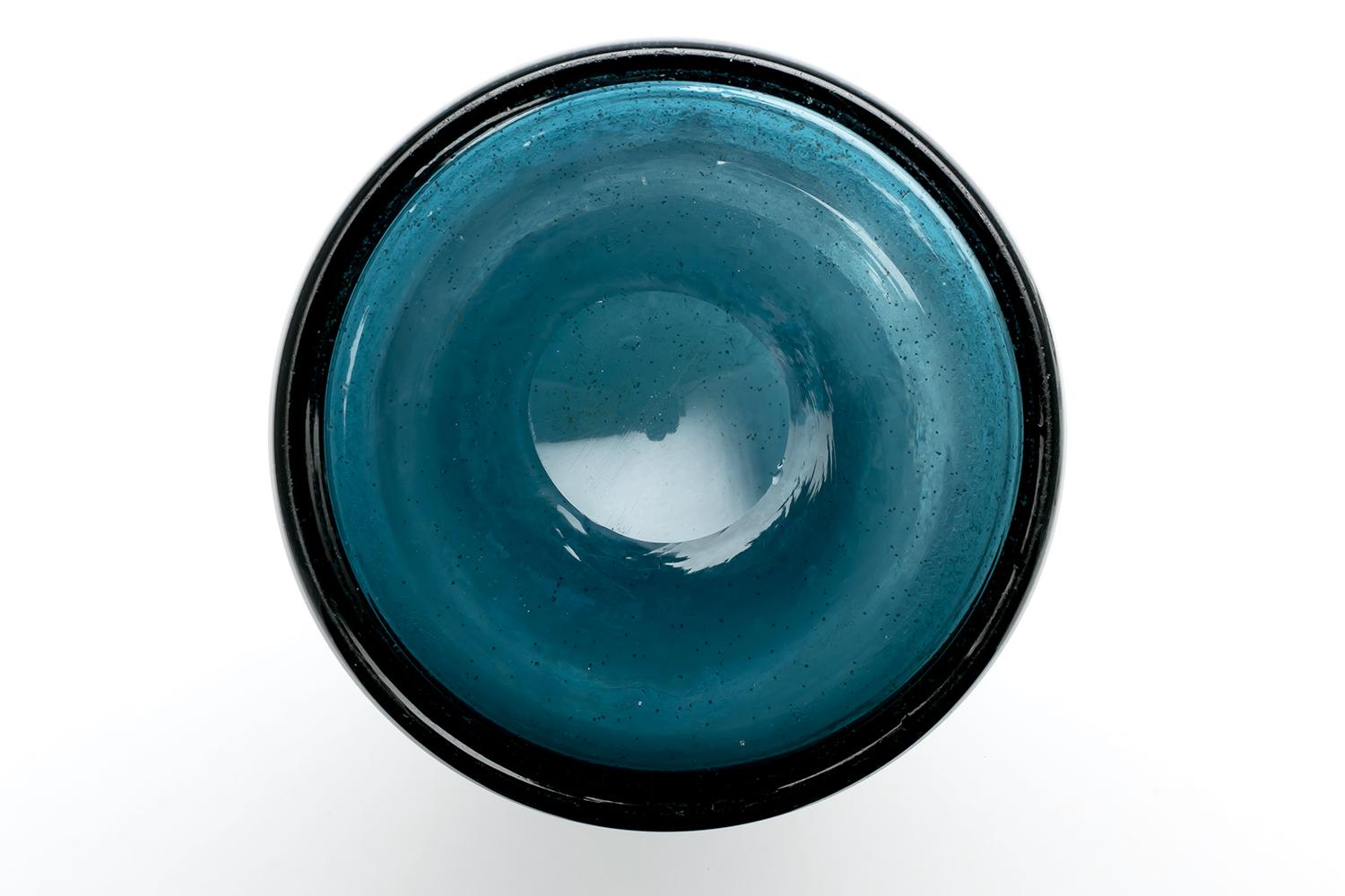 Erik Hoglund / Vase 'Blue Grey Carbrundum' / Boda Glasbruk / 1950s For Sale 2