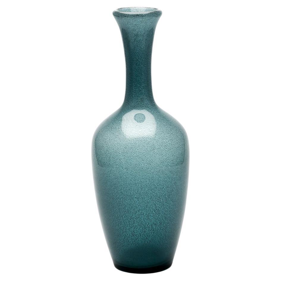 Erik Hoglund / Vase, 'Blue Grey Carbrundum' / Boda Glasbruk / 1950s For Sale