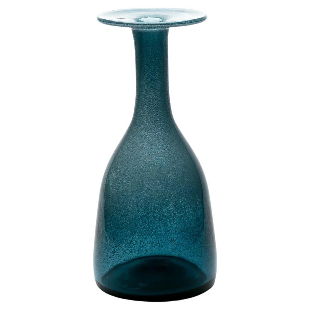 Erik Hoglund / Vase 'Blue Grey Carbrundum' / Boda Glasbruk / 1950s For Sale