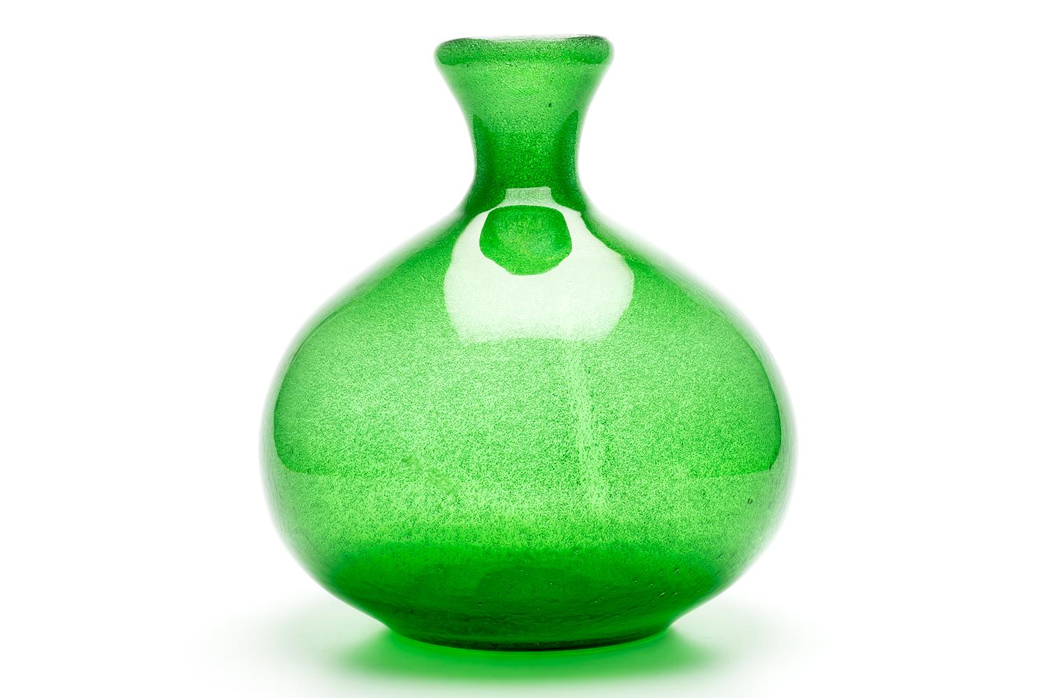 Swedish Erik Hoglund / Vase 'Green Carbrundum' / Boda Glasbruk / 1950s