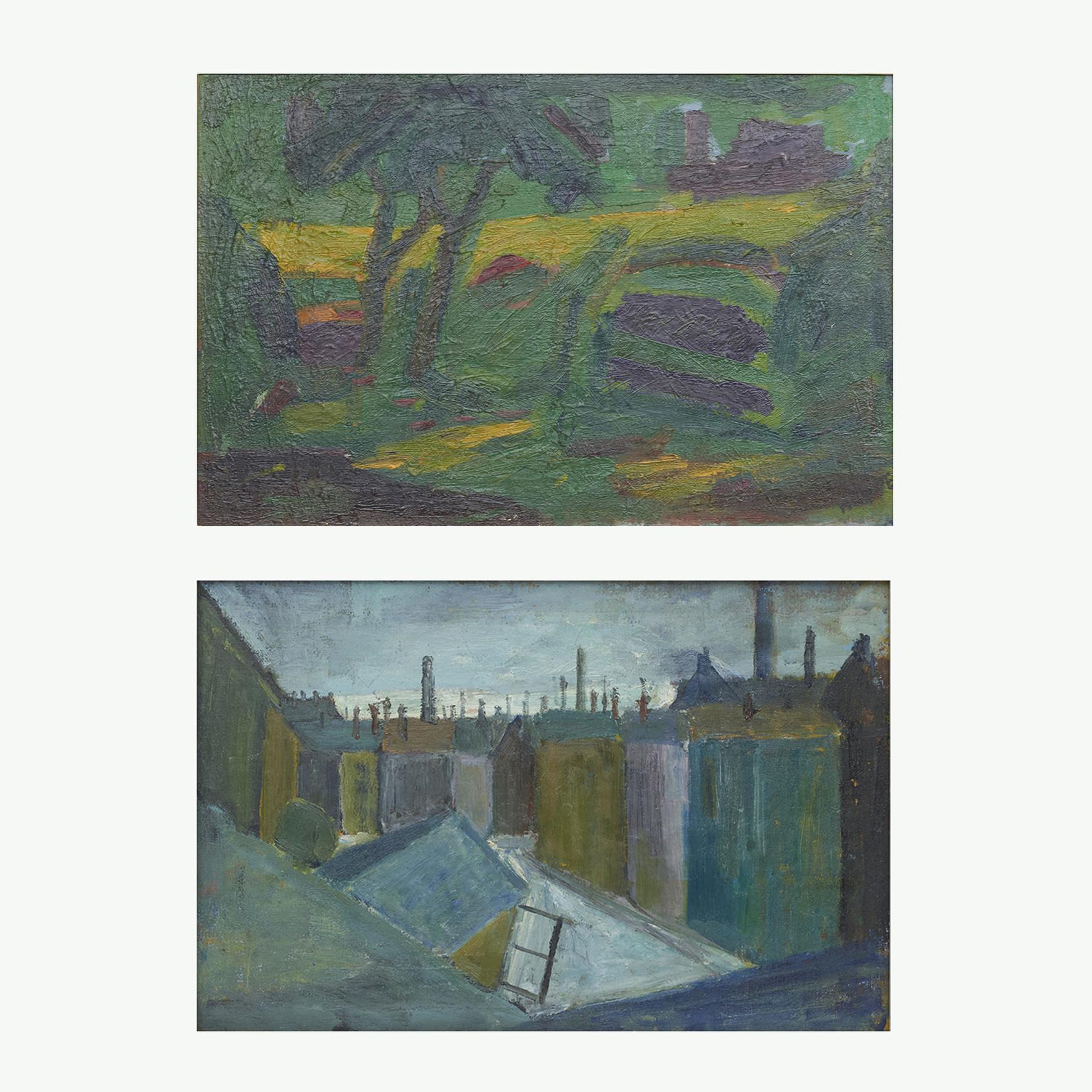 20th Century Erik Hoppe, Double-Sided Painting For Sale