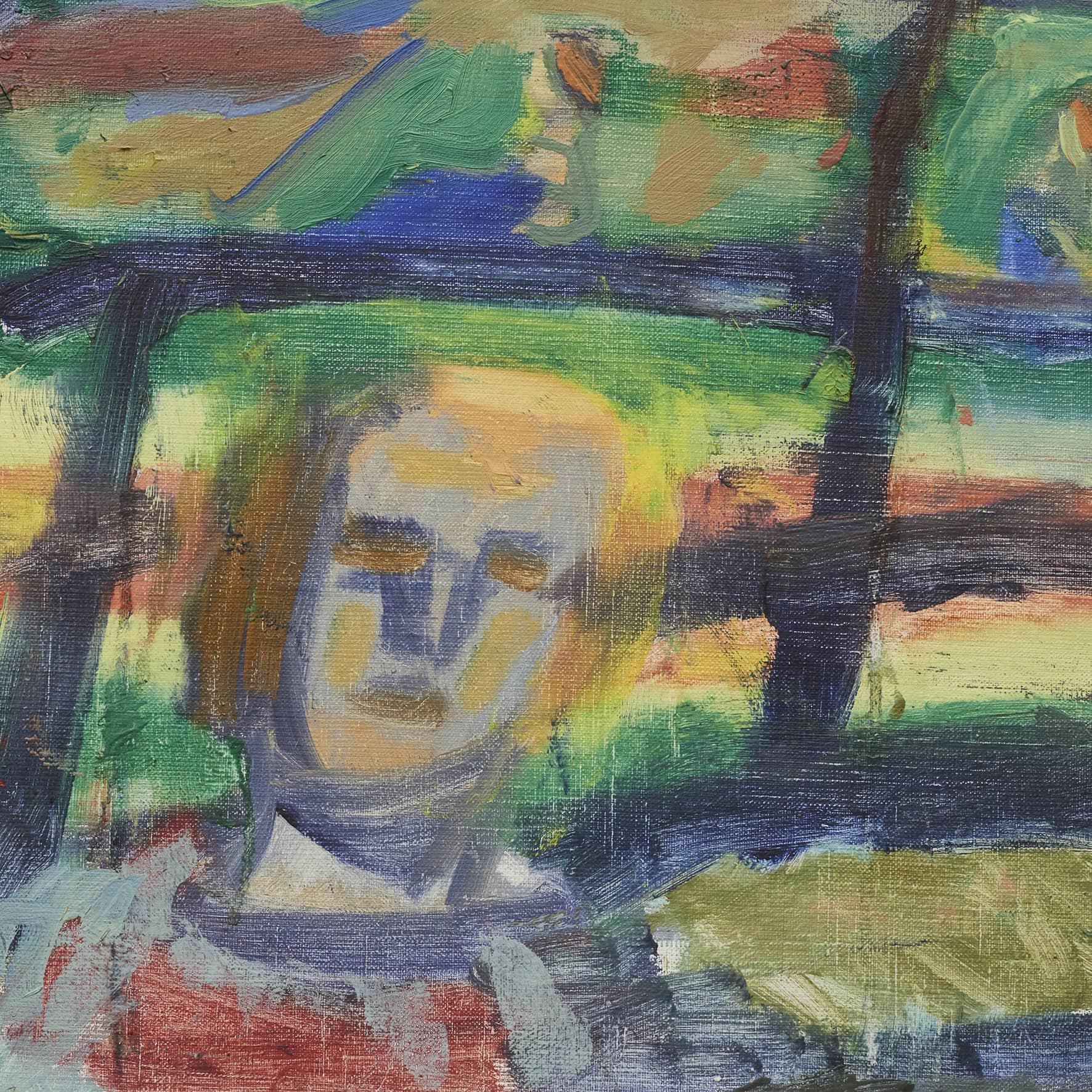 Modern Erik Hoppe, Søndermarken 1949, Oil on Canvas For Sale