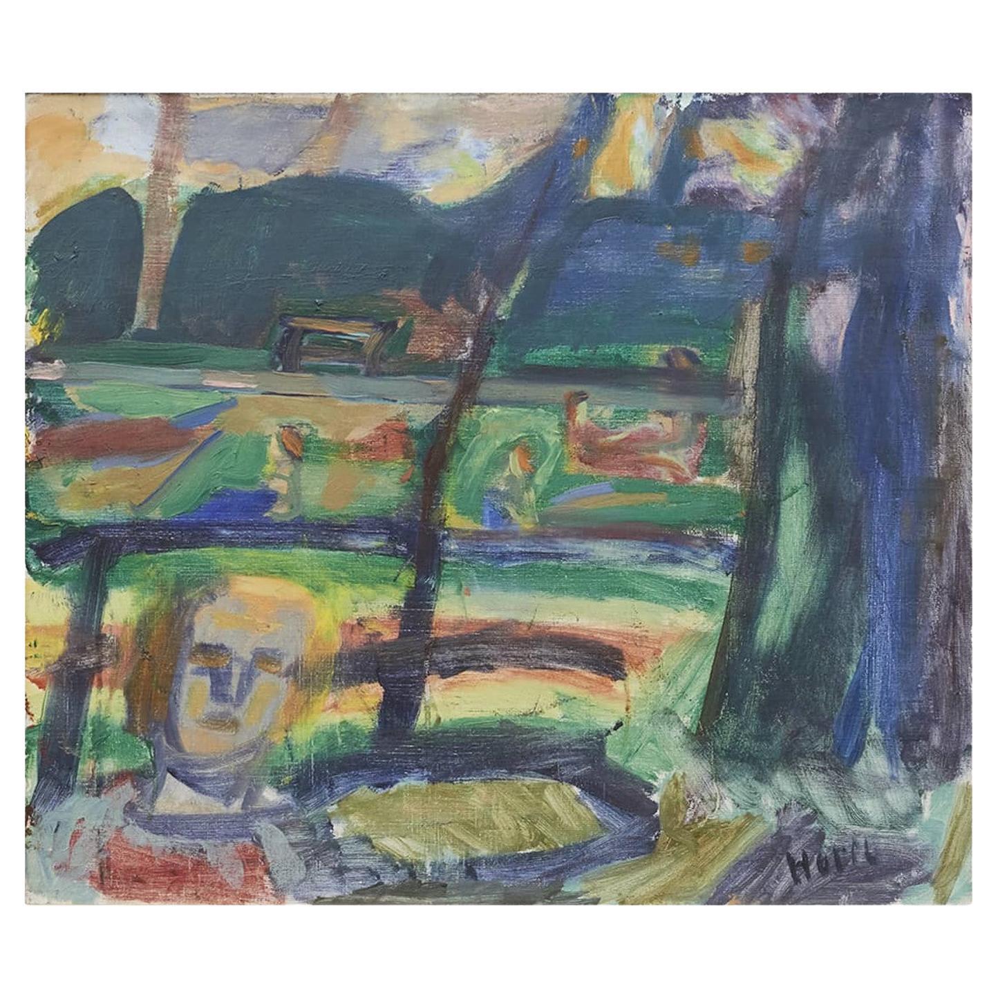 Erik Hoppe, Søndermarken 1949, Oil on Canvas For Sale