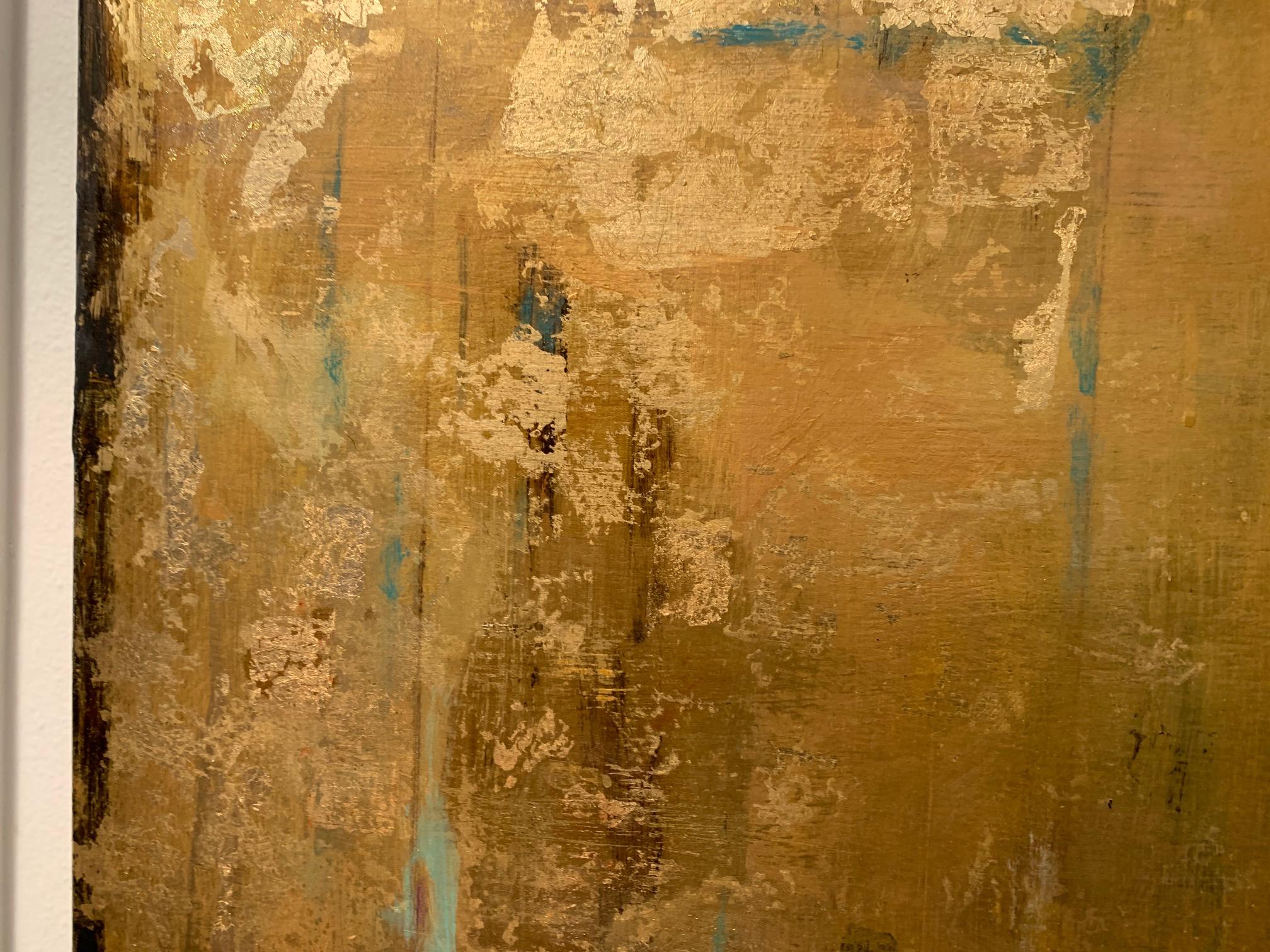 Timeless View Acrylic on Wood Panel - Brown Abstract Painting by Erik J. Erikson