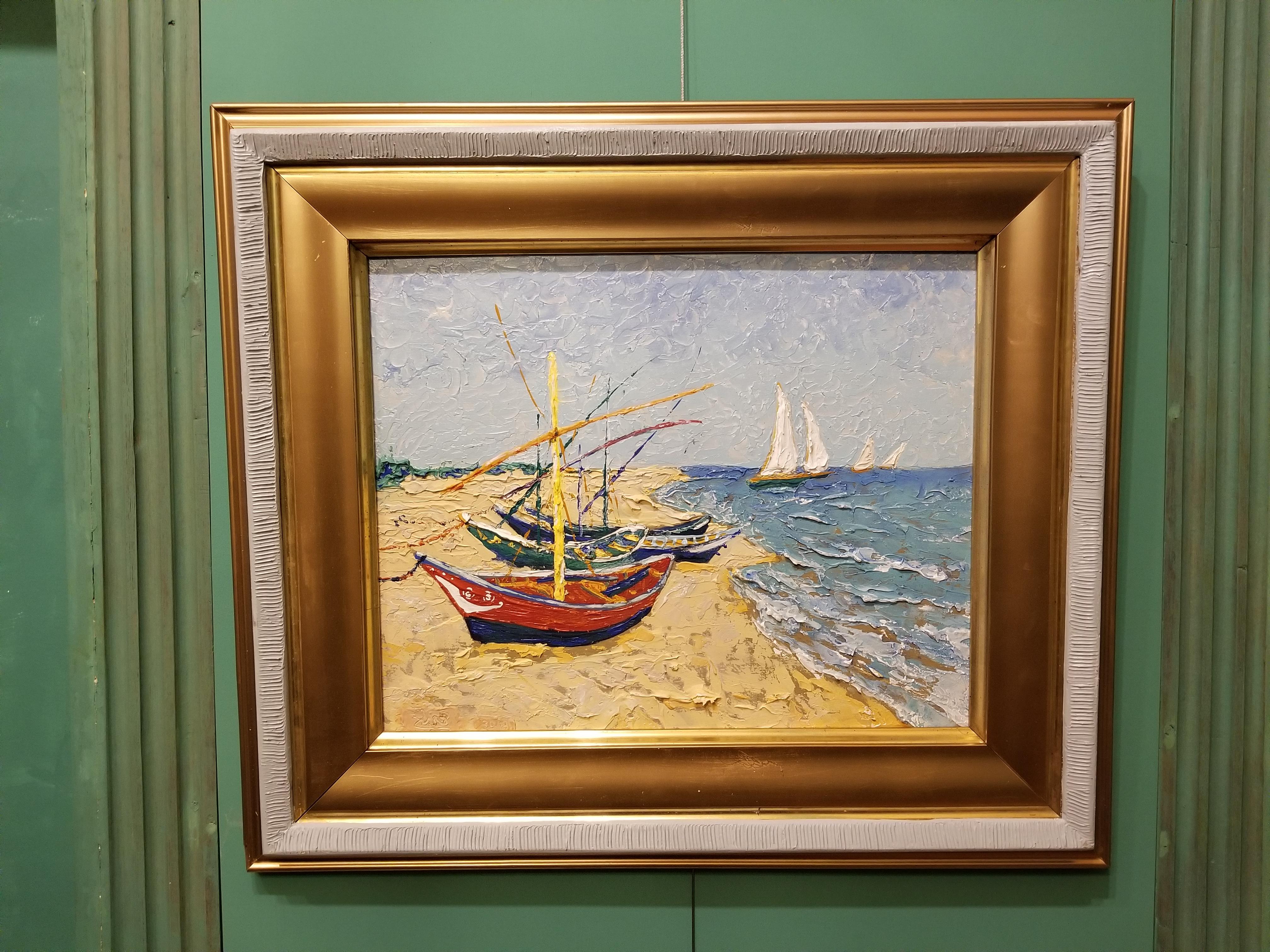 Scène de plage - Painting de Erik Johnsen