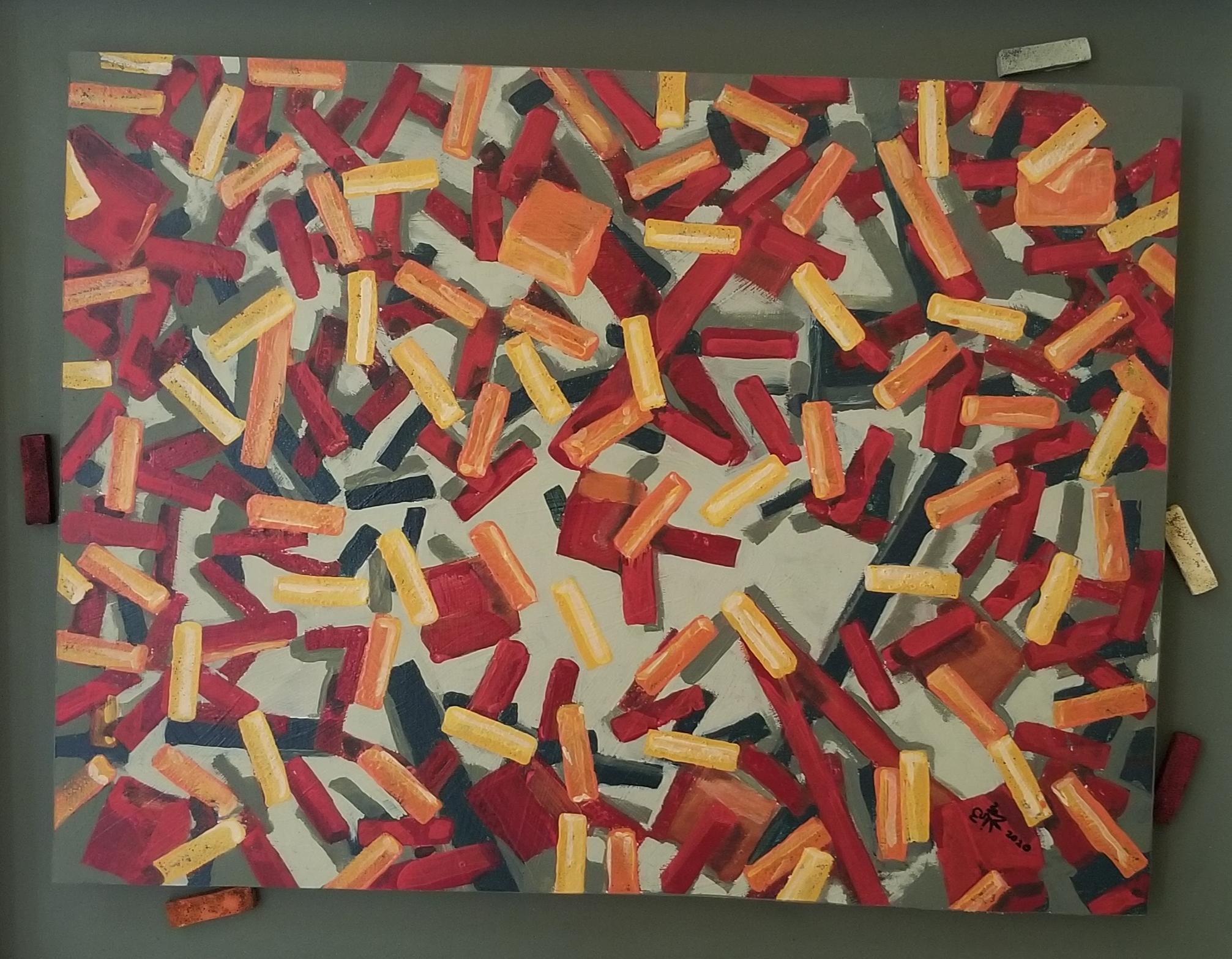 Erik Johnsen Abstract Painting - Cubes