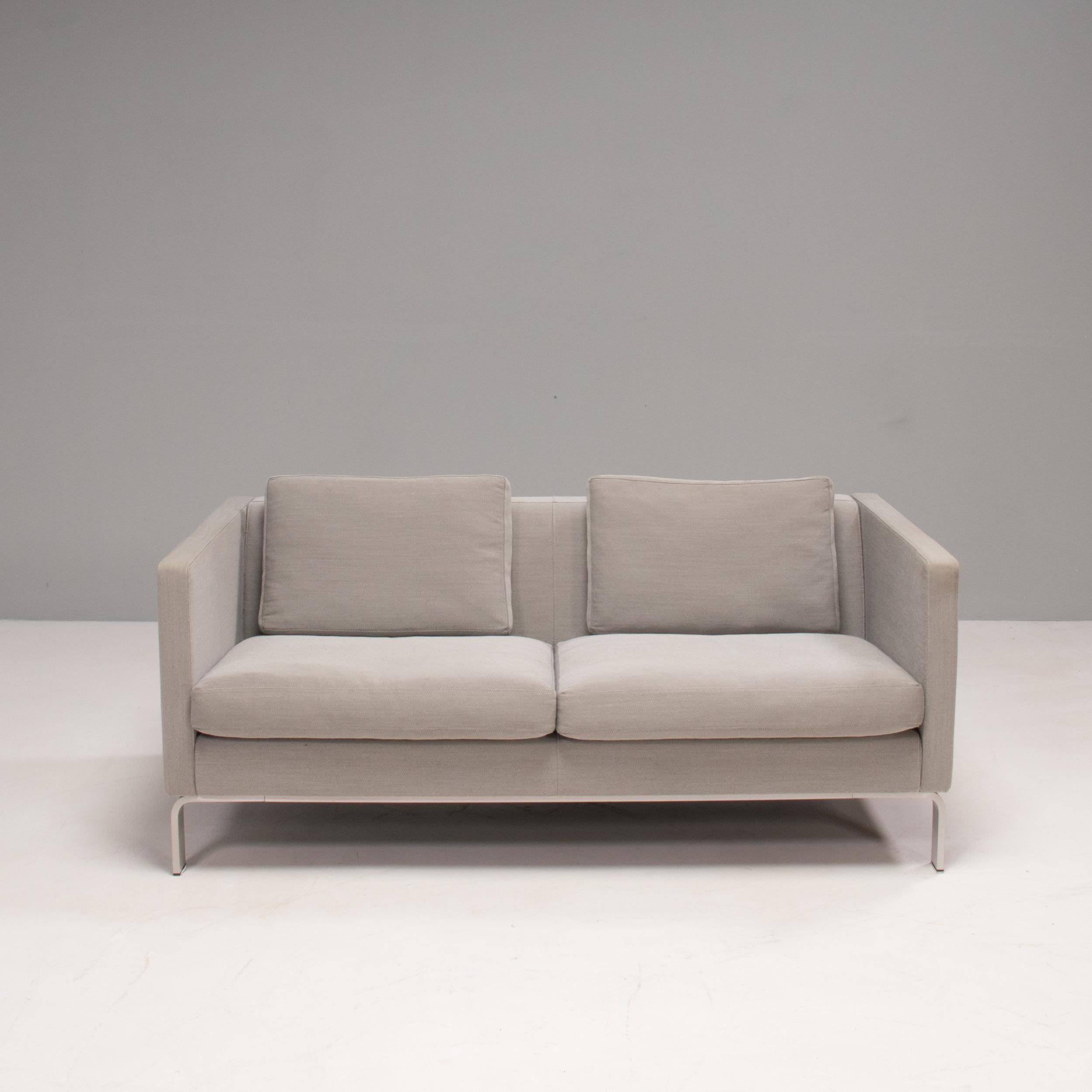 Erik Jørgensen Danish Grey Fabric Sofa & Footstool In Good Condition In London, GB